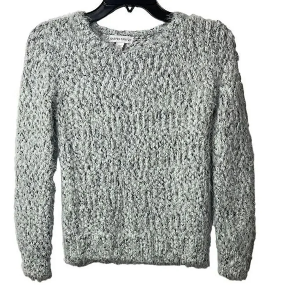 Harper Canyon Girls Knit Fuzzy Sweater Top Size Small‎ 7/8